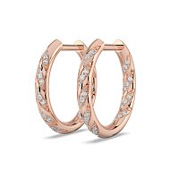 Earring Huggies with Twirling Round Lab-grown Diamonds