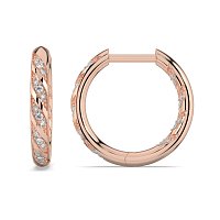Earring Huggies with Twirling Round Lab-grown Diamonds
