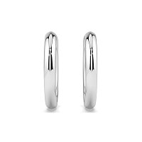 Earring Huggies with Twirling Round Lab-grown Diamonds