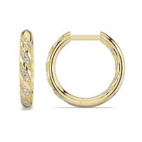 Earring Huggies with Twirling Round Lab-grown Diamonds