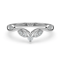 Leaf MQ Wedding Ring with Natural Diamonds 0.15ct Total Weight