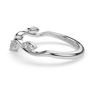 Leaf MQ Wedding Ring with Natural Diamonds 0.15ct Total Weight