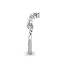 Leaf MQ Wedding Ring with Natural Diamonds 0.15ct Total Weight