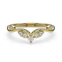 Leaf MQ Wedding Ring with Natural Diamonds 0.15ct Total Weight