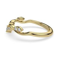 Leaf MQ Wedding Ring with Natural Diamonds 0.15ct Total Weight
