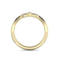 Leaf MQ Wedding Ring with Natural Diamonds 0.15ct Total Weight