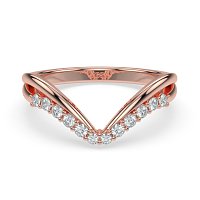 Split V-Shaped Claw Set Wedding Ring