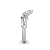 Split V-Shaped Wedding Ring with Natural Diamonds 0.2ct Total Weight