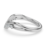 Split V-Shaped Wedding Ring with Natural Diamonds 0.2ct Total Weight