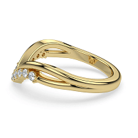 Split V-Shaped Wedding Ring with Natural Diamonds 0.2ct Total Weight