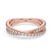 Cross-Over Claw Set Wedding Ring