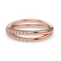Cross-Over Claw Set Wedding Ring