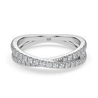 Cross-Over Claw Set Wedding Ring
