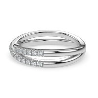 Cross-Over Claw Set Wedding Ring