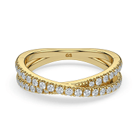 Cross-Over Natural Diamond Wedding Ring 0.25cts Total Weight