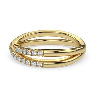 Cross-Over Claw Set Wedding Ring