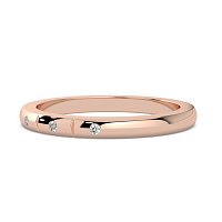 Ariel Wedding Ring with Hammer set Diamonds on Band