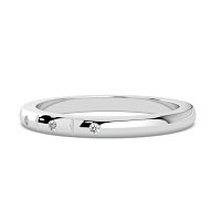 Ariel Wedding Ring with Hammer set Diamonds on Band