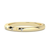 Ariel Wedding Ring with Hammer set Diamonds on Band