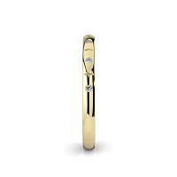 Ariel Wedding Ring with Hammer set Diamonds on Band