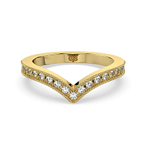 V-Shaped Wedding Ring with Natural Diamonds 0.19ct Total Weight