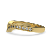 V-Shaped Wedding Ring with Natural Diamonds 0.19ct Total Weight