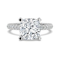 Tulip with Diamond Crown and Claw Set Diamond on Band