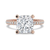 Tulip with Diamond Crown and Claw Set Diamond on Band