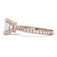 Tulip with Diamond Crown and Claw Set Diamond on Band