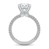 Tulip with Diamond Crown and Claw Set Diamond on Band