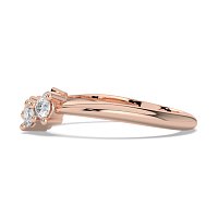 Cluster Curved Wedding Ring with Marquise & RBC Side Stones