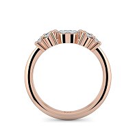 Cluster Curved Wedding Ring with Marquise & RBC Side Stones