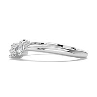 Cluster Curved Wedding Ring with Marquise & RBC Side Stones