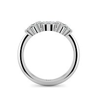 Cluster Curved Wedding Ring with Marquise & RBC Side Stones