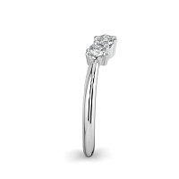 Cluster Curved Wedding Ring with Marquise & RBC Side Stones