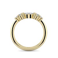 Cluster Curved Wedding Ring with Marquise & RBC Side Stones