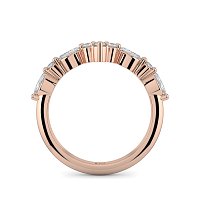 Cluster Pointy Wedding Ring with Marquise Side Stones