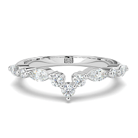 Cluster Pointy Lab-Grown Diamond Wedding Ring 0.10cts Total Weight