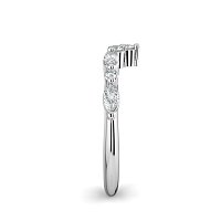 Cluster Pointy Wedding Ring with Marquise Side Stones