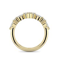 Cluster Pointy Wedding Ring with Marquise Side Stones