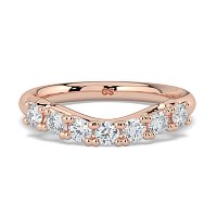 Cara Curved Wedding Ring with 7 Accent Diamonds
