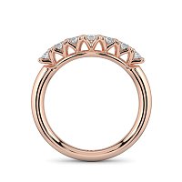 Cara Curved Wedding Ring with 7 Accent Diamonds