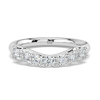 Cara Curved Wedding Ring with 7 Accent Diamonds