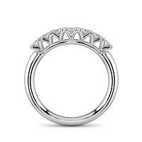 Cara Curved Wedding Ring with 7 Accent Diamonds