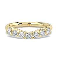 Cara Curved Wedding Ring with Natural Diamonds 0.40ct Total Weight