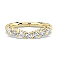 Cara Curved Wedding Ring with 7 Accent Diamonds
