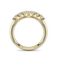Cara Curved Wedding Ring with 7 Accent Diamonds