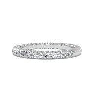 Cathedral Diamond Wedding Ring with Diamond Pave Band