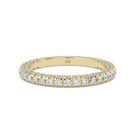 Cathedral Diamond Wedding Ring with Diamond Pave Band