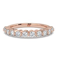 Ariel Wedding Ring with Round Prong-Set on Band